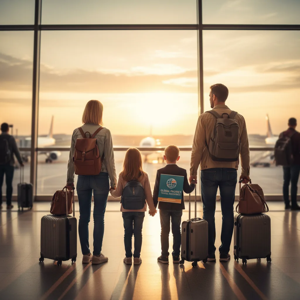 Familie am Flughafen